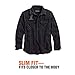 Harley-Davidson Men's Over-Dyed Plaid Slim Fit Shirt, Plaid/Black