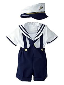 Para bebé Niños náutico azul marino traje de marinero Corto Set con