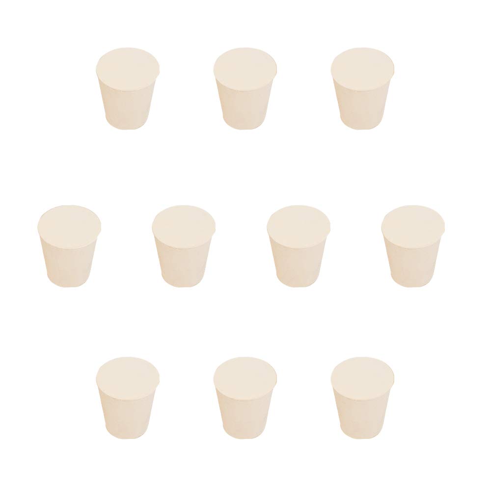 StonyLab Solid Rubber Stoppers, 10-Pack 4# White