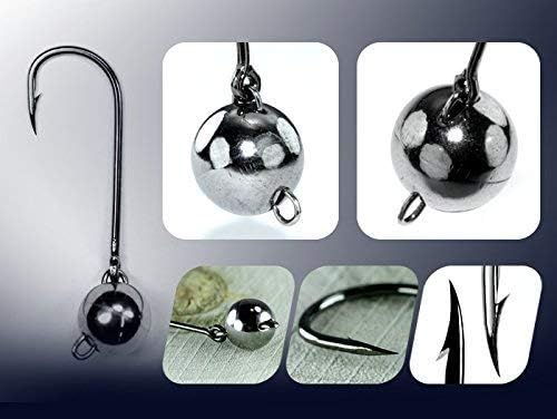 Hitena 100% Tungsten Free Rig Jighead - Uninterrupted Free Action of Worm Attracts More Bites. Helps Landing by Enabling Multi-Directional Force Distribution
