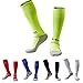 KALAKIDS Kids Soccer Socks (1/3/5 Pairs) Football Socks Team Sport Knee High Athletic Socks (Lime Green/Red/Royalblue/Black/White) S