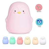 sunnmall LED Nursery Night Lights for Kids, Cute Penguin Baby Sleep Light with Touch Sensor, Portable and Rechargeable Color Changing Lamps for Bedrooms