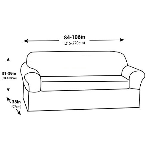 FORCHEER Sofa Slipcover Stretch Printed Cushion Sectional Couch Cover Fitted Leather Furniture Protection Pet for Living Room(Big Sofa,#Red18)