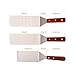 Stainless Steel Spatula Set - Nosiva Cooking Utensils Kit, Smooth Cooking Spatula, Metal Perforated Spatulas, Turner and Scraper with Wooden Handles for Teppanyaki Outdoor Grills Griddle