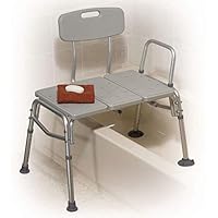 Drive Medical Plastic Tub Transfer Bench with Adjustable Backrest (color may vary)