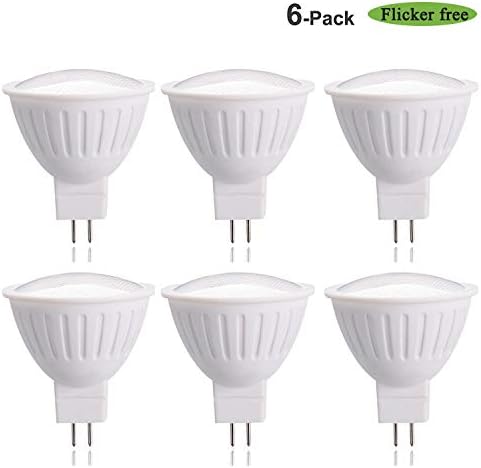 12V MR16 LED 2Pin GU5.3 Base MR16 7W (50-70W Halogen Equivalent) 2700K Warm White CRI85+ 700 Lumens Bi-Pin Base Non Dimmable 12V Spot Light Bulb for Landscape Recessed Accent Track Lighting 6 Pack