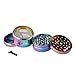 DCOU New Design Premium rainbow Herb Grinder 2.2 Inches 4 Piece with Pollen Catcher Durable Zinc Alloy Spice Grinder