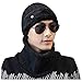 Men Winter Warm Knit Beanie Hat Neck Set 2 Pcs,Crytech Solid Wild Thicken Fleece Lined Warmer Loop Circle Scarf and Cable Cuffed Wool Knitted Skull Snow Ski Cap 2 Pieces for Women (Black)thumb 4