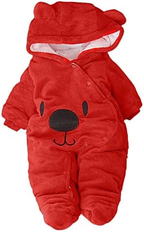 Baby Bear Velvet Quilted Puffer Suit Infant Animal Snowsuit Jumpsuit Costume
