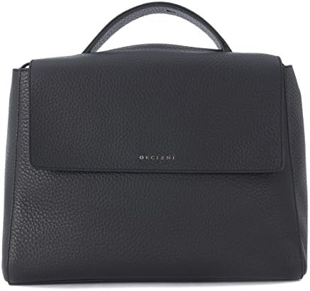 Orciani Orciani Black Tumbled Leather Handbag Black