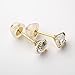 14K Gold Plated Earrings 1.5 Carat Brilliant Cut Simulated Diamond CZ Silver Stud Earrings For Women (Yellow)