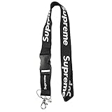 Lanyard Keychain Holder Keychain Key Chain Black Lanyard Clip with Webbing Strap (Superme)