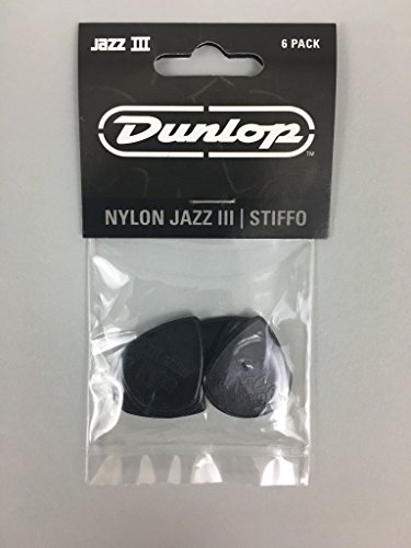 Dunlop 47P3S Nylon Jazz III, Black, 1.38mm, 6/Player's Pack