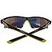 Vuarnet Extreme Unisex VE 7002 Wrap Polarized Sunglasses, Shiny Black/Yellow