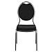 Flash Furniture HERCULES Series Teardrop Back Stacking Banquet Chair in Black Patterned Fabric - Silver Vein Frame