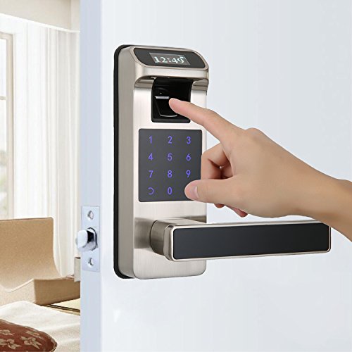HARFO HL90S Fingerprint Touchscreen Keyless Door Lock with OLED Display, 2019 Upgrade (Satin Silver) - Thumbnail 4