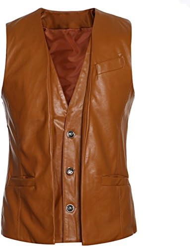 Genuine Lambskin Real Leather Vest Slim Fit Sleevless Waist Coat Jacket-Tan