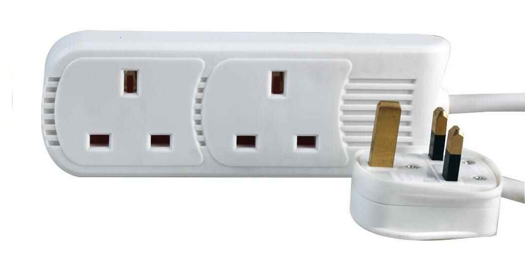 Pro Elec PEL01260 2Gang mains Extension Lead, 3 m, White Amazon.co.uk
