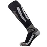 Ski Socks - Best Lightweight Warm Skiing Socks (Black/Grey, L/XL)