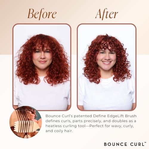 Bounce Curl Define EdgeLift Brush, 5-in-1 Tool for Effortlessly Defined Curls, Waves & Coils, Reduces Frizz - Pink