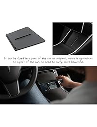 [El más nuevo] Tesla Modelo 3 P50 P65 P80 P80D Accesorios para automóviles Consola central Panel de almohadilla de carga inalámbrica en la placa Cargador de teléfono con dos puertos USB Cargador de teléfono con dos puertos USB Carga de teléfonos dual