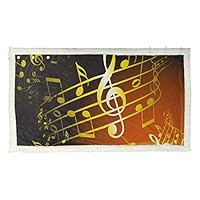 HTJZH Golden Music Theme with Various Notes Shawl Wrap Warm Throw Blanket Warm 53x30 Inches with 3 Button for Sofa Outdoors Wearable Blanket for Teens Wearable Warming Blanket