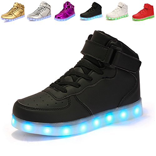 Anluke kid boys girls 11 colors led sneakers light up f…