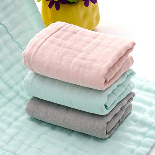 Baby Bath Washcloths by MUKIN - Muslin Face Towels for Newborn,Ultra Soft Wash Cloths for Babies | Baby Wipes for Baby Sensitive Skin | Perfect Baby Shower Gift.12''X12'' (Set of 6) Grey - Thumbnail 6