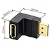 CY 90 Degree Down Angled DisplayPort Male to Female Extension Adapter Black