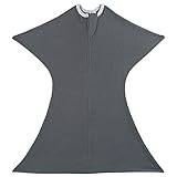 SleepingBaby Zipadee-Zip Swaddle Transition Baby Swaddle Blanket with Zipper, Cozy Baby Swaddle Wrap and Baby Sleep Sack (Small 4-8 Months | 12-19 lbs, 25-29 inches| Classic Gray)