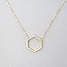 Adecco LLC Gold Hexagon Necklace - Delicate Gold Necklace, Geometric Jewelry, Dainty Gold Necklace, Minimalist Necklace (Gold)