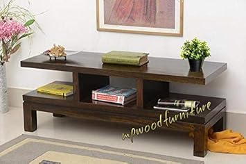 mpwoodfurniture Rosewood/Sheesham Wood TV Unit Furniture for Living Room (Black)