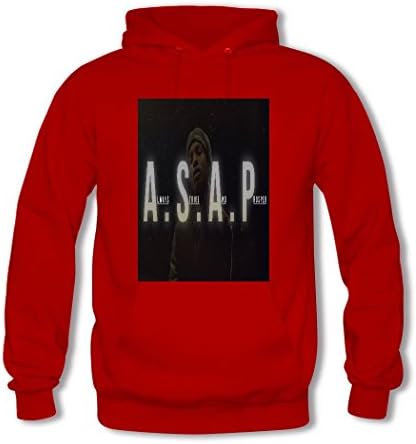 SILI89 Mens asap rocky Oversize Pullover Hoodie Large Red