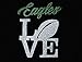 Women's Eagles Love SPARKLE T-Shirt - Half Sleeve Scoop Neck - Tri-Blend - SOFT FEEL,Black,Medium