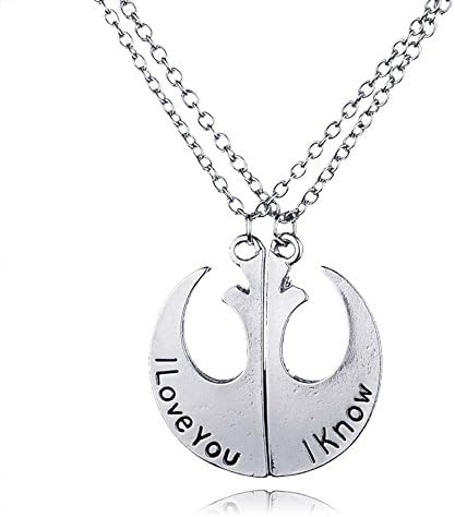 Dolphins DealsStar Wars 2 pcs "I Love You I Know " Rebel Alliance Emblem Pendant Lover's Couple Necklace