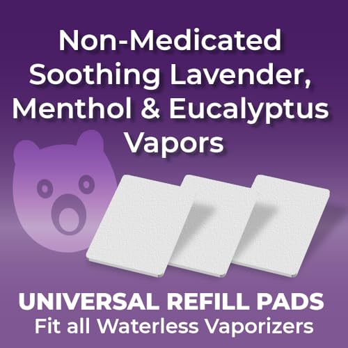 Kids Relief Plug-in Waterless Vaporizer + 5 Soothing Non-Medicated Lavender Menthol Eucalyptus Vapor Refill Pads, 1 ct