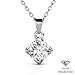 BlingGem Platinum Plated Swarovski Zirconia Necklace with Solitaire Round Cut Pendant (0.8cttw), 18