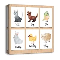 Canvas Wall Art Cartoon Picture Canvas Prints Home Artwork Decoration for Kids Bedroom Bathroom - 12x12 inches