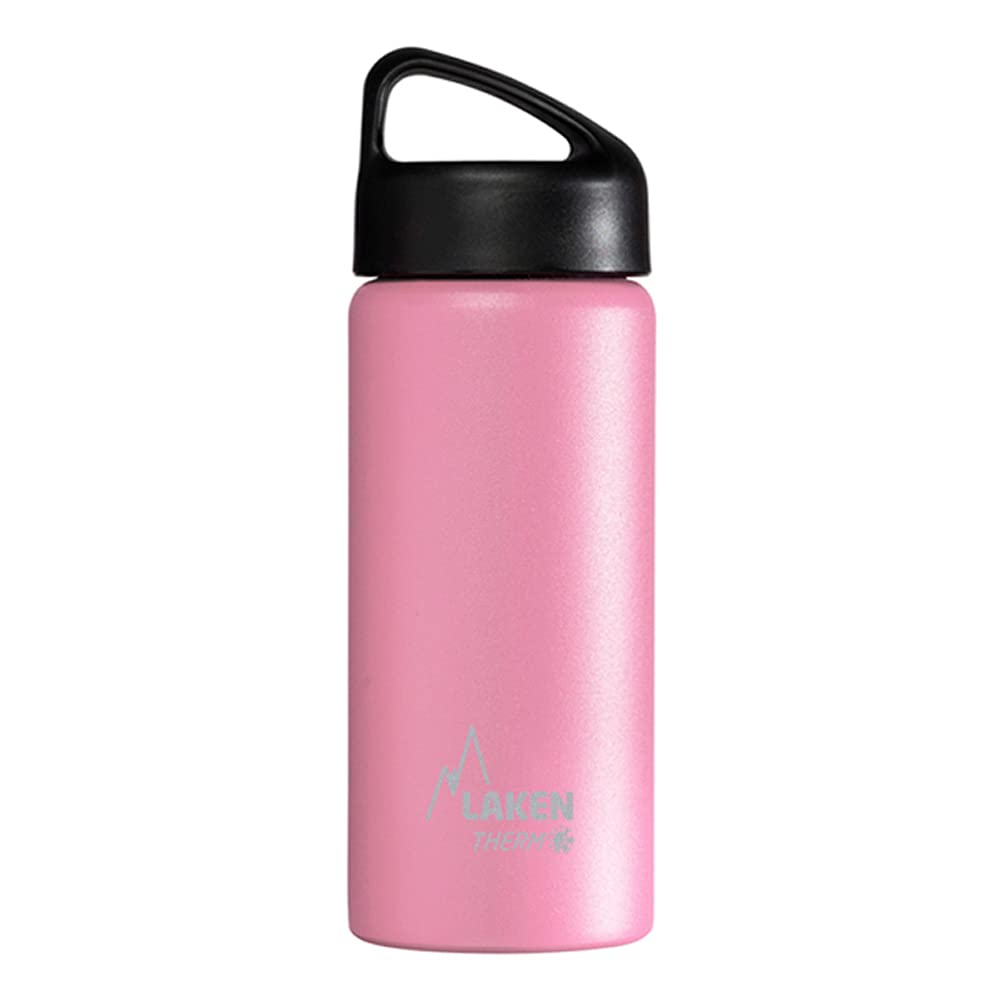 Laken Classic 18/8 Stainless Steel Thermal Bottle, Vacuum Insulation with Double Wall and Wide Mouth, Pink, 500 ml