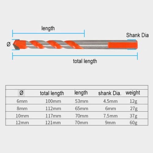Multi-Purpose Drill Bit, 5PCS Carbide Twist Drill Bits Sturdy Masonry Drill Bits for Metal Wood, Block, Brick - Image 3