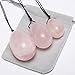 BANGCHIC Set of 3 Drilled Rose Crystal Quartz Jade Egg for Kegel Exercise Pelvic Floor Muscles Vaginal Exercise Yoni Egg Ben Wa Ball Health Care for Women Gift with Velvet Pouch