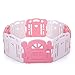 Tobbi Baby Playpen Safety Play Center Yard Baby Kids Home Indoor Outdoor Pen 8 Panel Pink + White