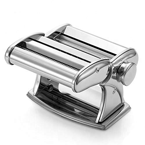 Shule Pasta Maker Stainless Steel Steamline Pasta Roller Machine Includes Pasta Cutter Hand Crank Attachments,Silver