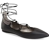 Charles Albert Ghille Lace Up Pointy Toe Leg Tie Ballet Flat