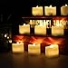 Horeset 12pcs Warm White Flickering LED with Remote Control Tea Lights Flameless Candle, Last up to 48-60hours 1.4 x 1.4-Inch for Wedding, Birthday, Home Party