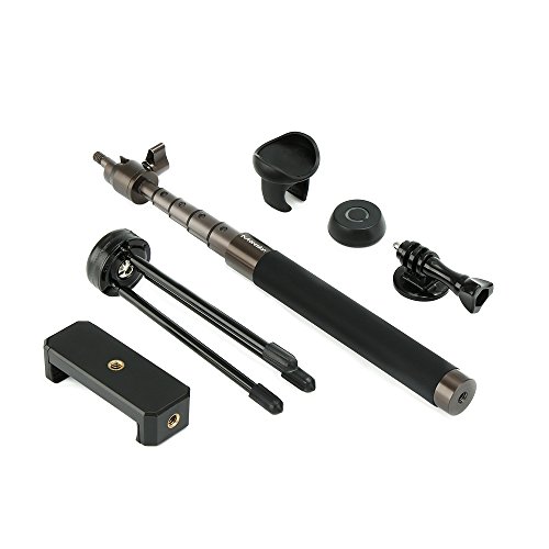 Moreslan Selfie Stick Tripod Stand with Bluetooth Remote Foldable Extendable Monopod for Gopro/Camera/iPhone 8/iPhone 8 Plus/iPhone X/iPhone 7/iPhone 7 Plus / Galaxy Note 8/S8/S8 Plus (Gun metal) - Thumbnail 6