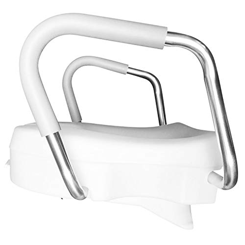 PCP 5Inch Raised Toilet Seat, Elevated Lift with Fixed Security Arm
