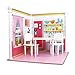Bedroom and Kitchen Interchangeable 18 Inch Dollhouse Playscape with Bed, Table and 2 Chairs