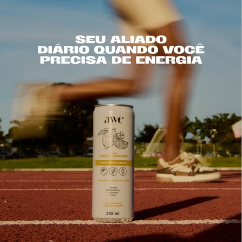 AWE Limão e Gengibre - Bebida Fitness Energética - Pack com 6 Unidades - Lata 355 ml