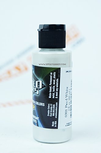 Createx Wicked Colors W301 Pearl White 2oz. water-based universal airbrush paint. by SprayGunner